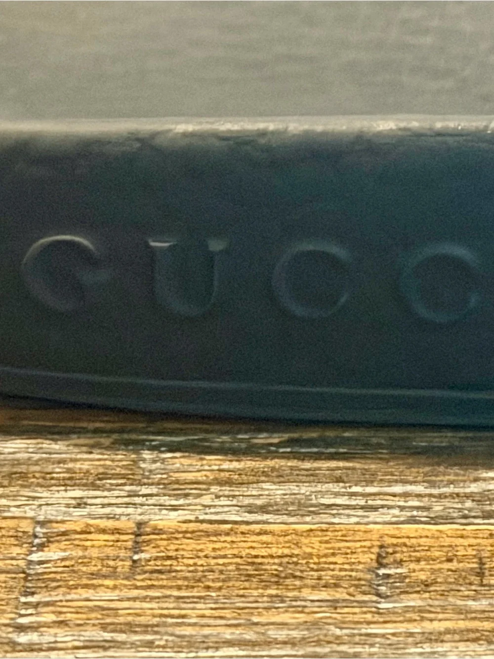 Black Gucci Slide Sandals with Embossed Double G Logo